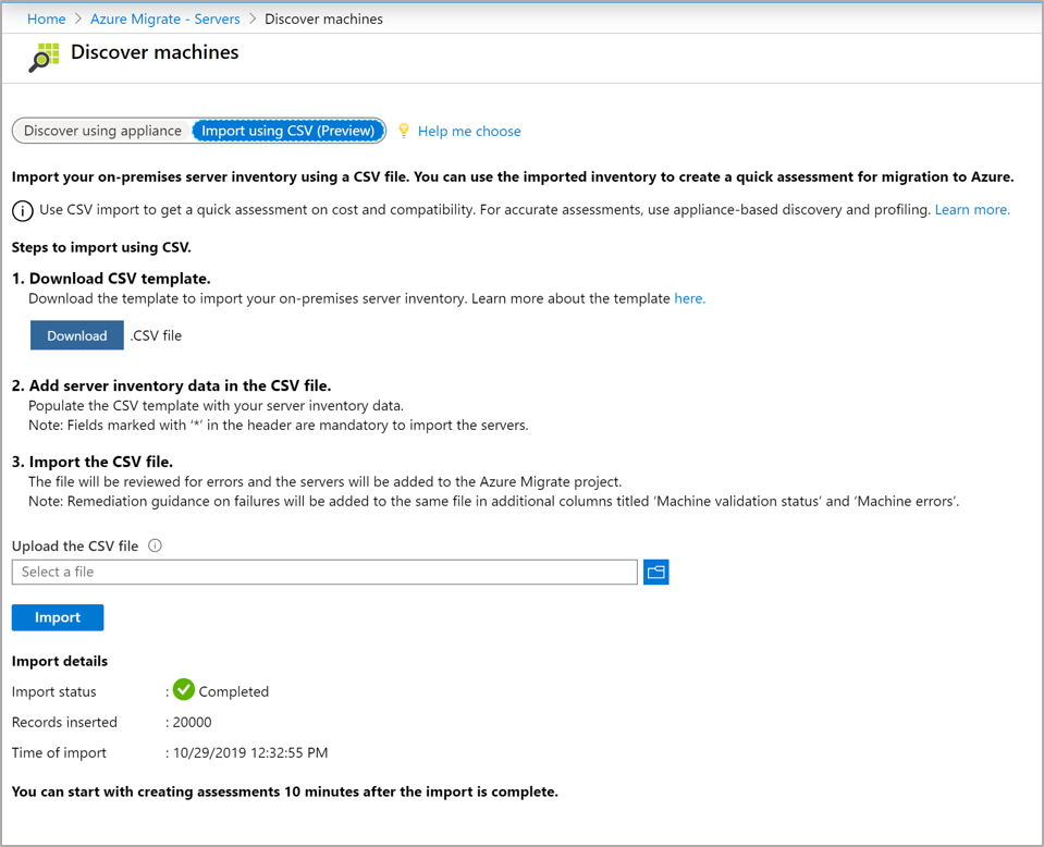 A screenshot of the Discover machines page in Azure Migrate - Servers.